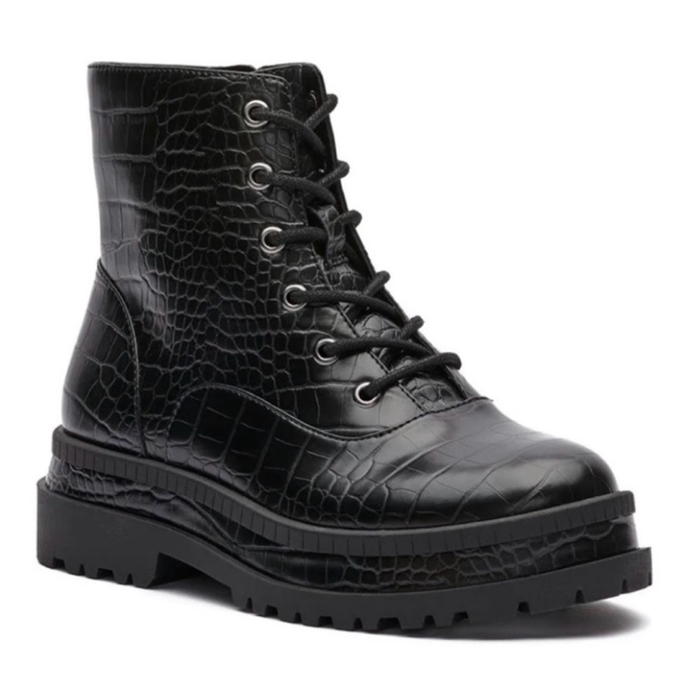 $150 MRSP NEW! Jessica Simpson Women's Enita Combat Black Ankle Boot - Sz 7